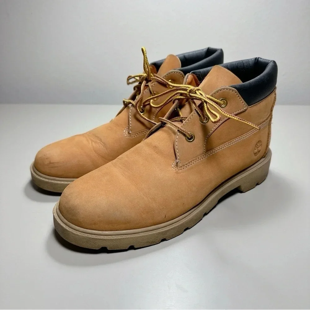 Timberland Size 6 Leather Youth Boys Wheat Nubuck Chukka Boots